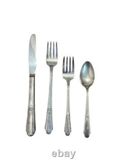 Wm Rogers Precious 1957 Silverplate Flatware Set Service for 8 Complete with Box