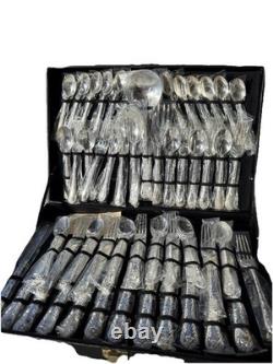 Wm Rogers and Son Enchanted Rose Silverware 50 Pc Set